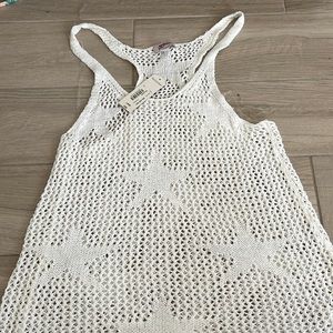 White star knit tank top